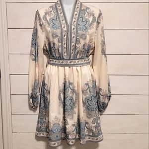 Kimono style Satin Feel dress size small